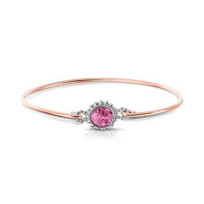 Roségouden as armband met as, haar of moedermelk. Fluo