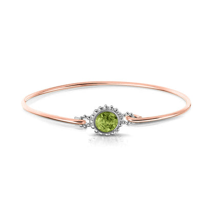 Roségouden as armband met as, haar of moedermelk. Green