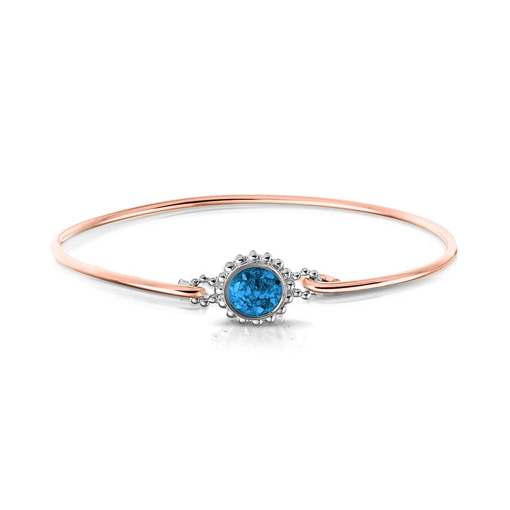 Roségouden as armband met as, haar of moedermelk. Marine