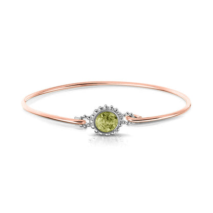 Roségouden as armband met as, haar of moedermelk. Olive