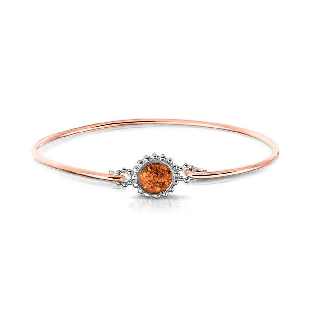 Roségouden as armband met as, haar of moedermelk. Orange