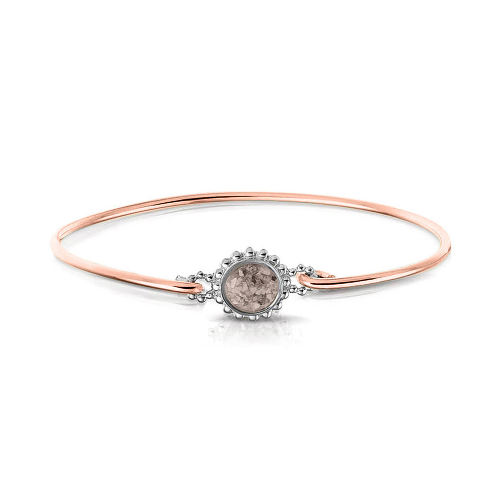 Roségouden as armband met as, haar of moedermelk. Silver