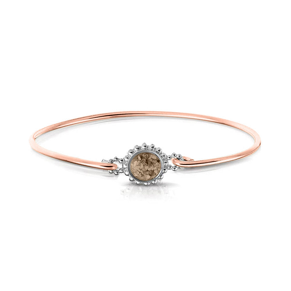 Roségouden as armband met as, haar of moedermelk. Transparent