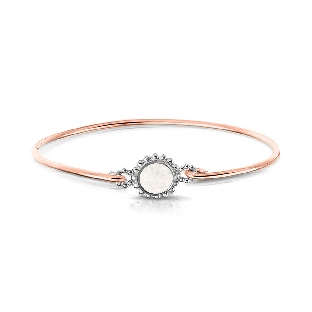 Roségouden as armband met as, haar of moedermelk. White