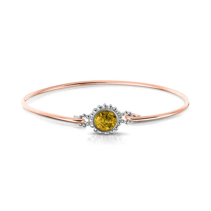 Roségouden as armband met as, haar of moedermelk. Yellow