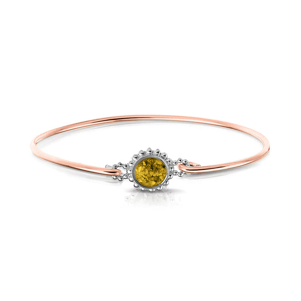 Roségouden as armband met as, haar of moedermelk. Yellow