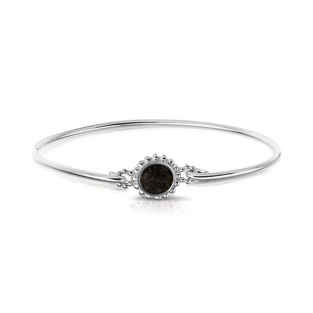 Roségouden as armband met as, haar of moedermelk. Black