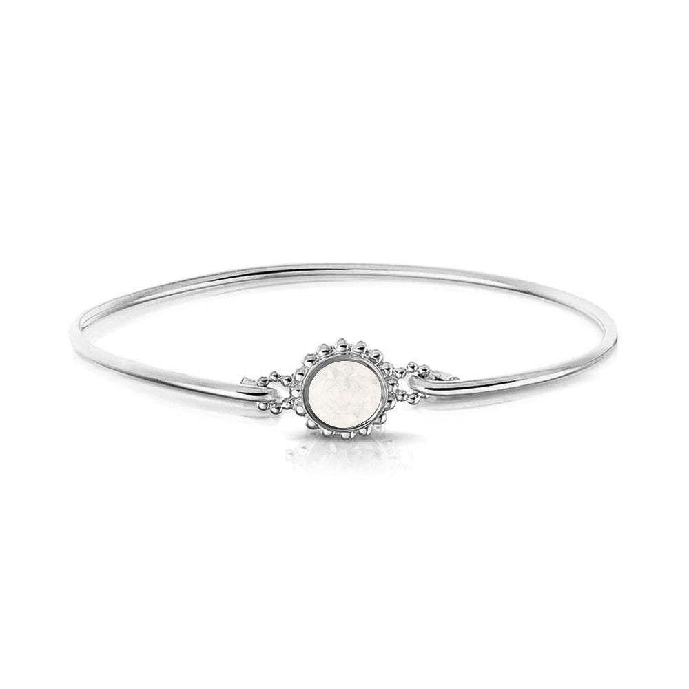Roségouden as armband met as, haar of moedermelk. White