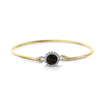 Geelgouden as armband met as, haar of moedermelk. Black