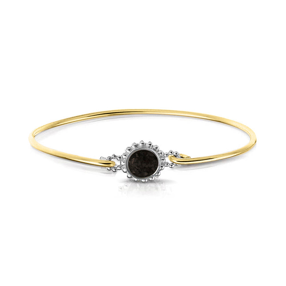 Geelgouden as armband met as, haar of moedermelk. Black