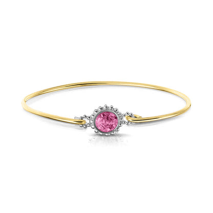 Geelgouden as armband met as, haar of moedermelk. Fluo
