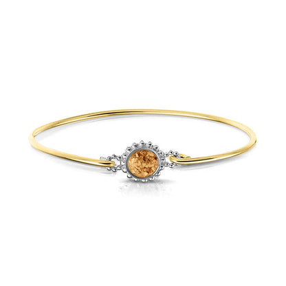 Geelgouden as armband met as, haar of moedermelk. Gold