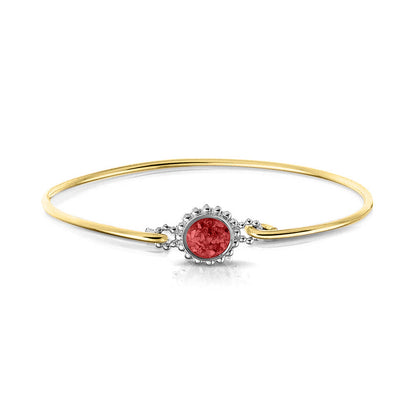 Geelgouden as armband met as, haar of moedermelk. Red