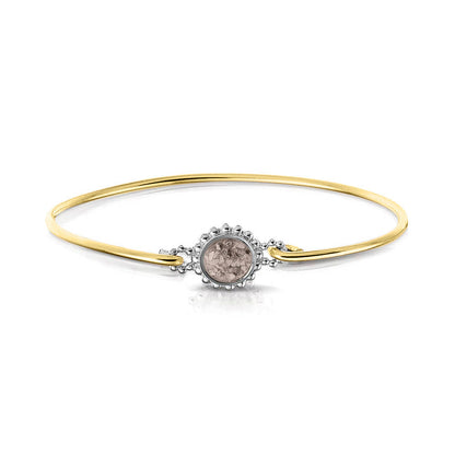 Geelgouden as armband met as, haar of moedermelk. Silver