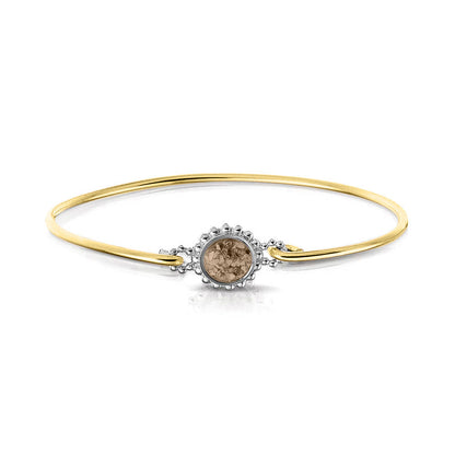 Geelgouden as armband met as, haar of moedermelk. Transparent