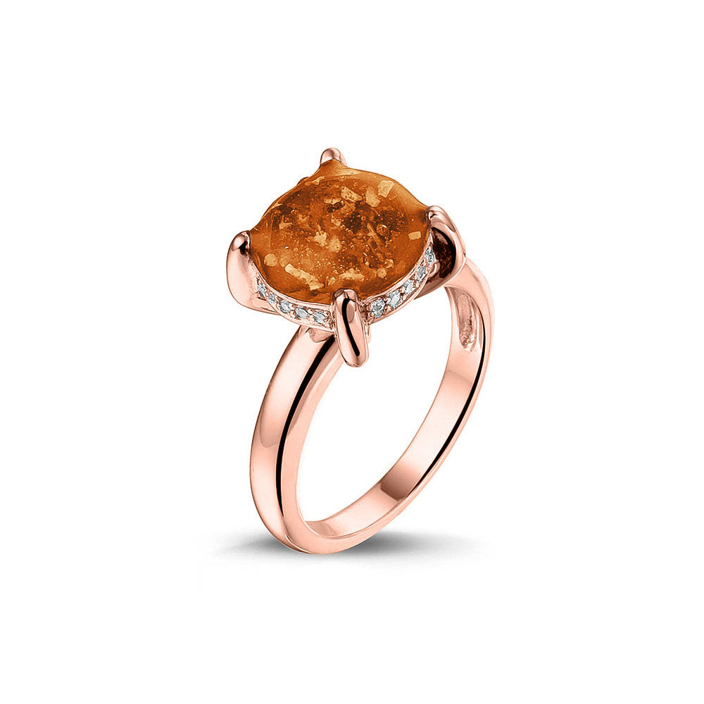 Gedenksieraad, asring 3 mm waar aan de bovenzijde zichtbaar as of haar verwerkt wordt, rondom aan de zijkant gezet met zirkonia's of diamanten naar keuze. Orange