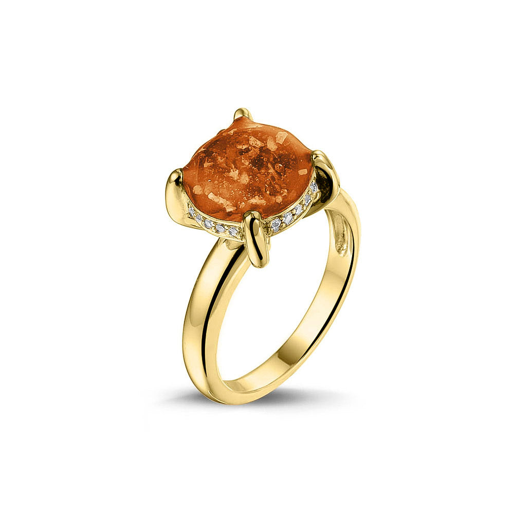 Gedenksieraad, asring 3 mm waar aan de bovenzijde zichtbaar as of haar verwerkt wordt, rondom aan de zijkant gezet met zirkonia's of diamanten naar keuze. Orange