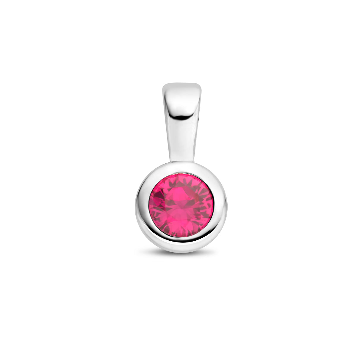 Exclusieve zilveren 925 sterling hanger met zirkonia geboortesteen juli uit onze collectie geboortesieraden.