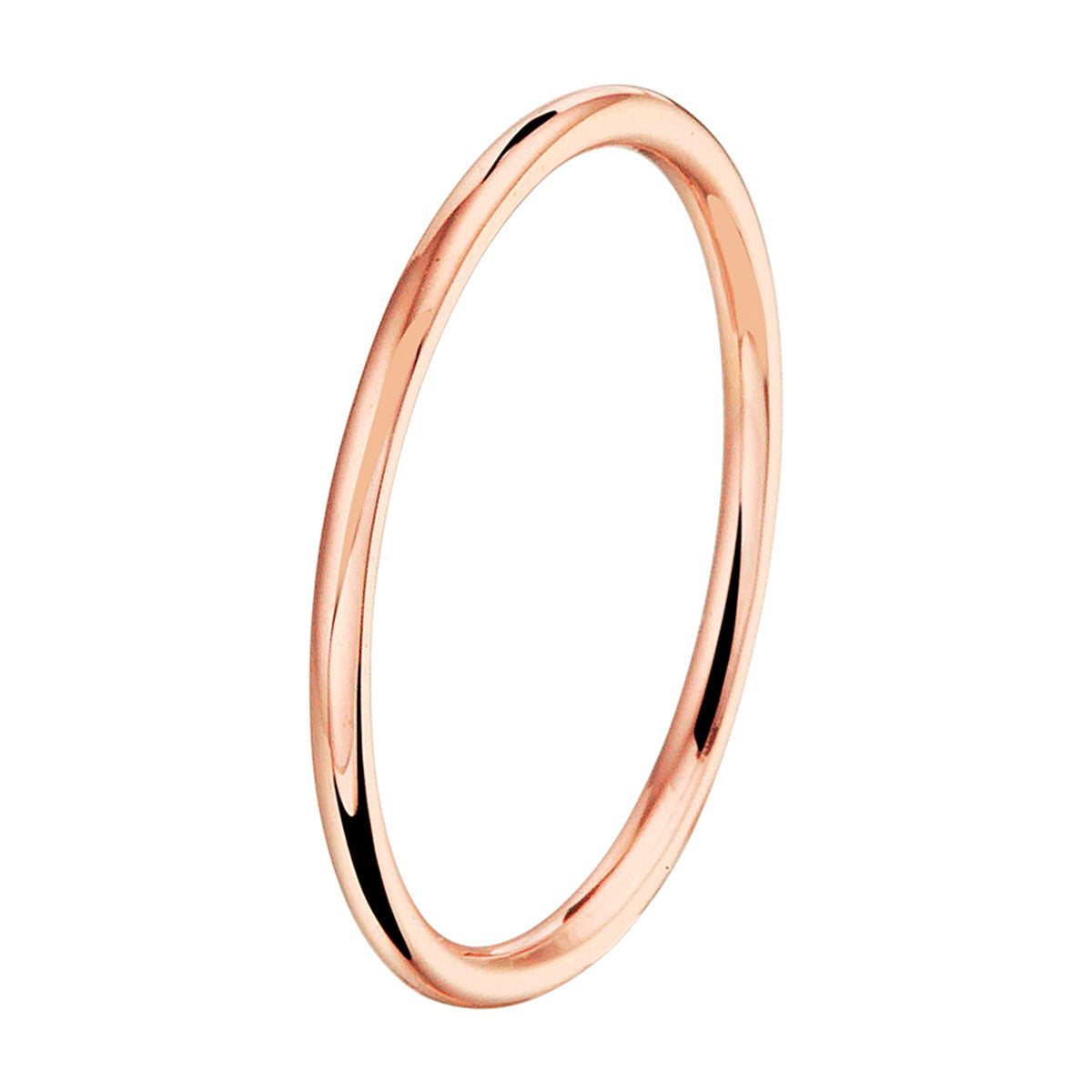 14 KT roségouden stijlvolle aanschuifring die gedragen wordt in combinatie met andere ringen uit de collectie gedenksieraden 