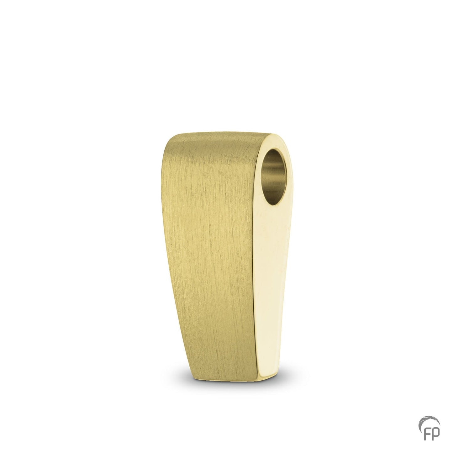 Hanger met in het midden een edelsteen in zilver uitgevoerd met zirkonia, in goud met diamant. De ashangers uit deze collectie gedenksieraden zijn zeer gevarieerd en eigentijds ontworpen.