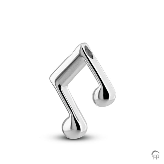 Dubbele achtste noot ashanger uit deze muziek collectie gedenksieraden is eenvoudig zelf te vullen en te bestellen in zilver, geelgoud en witgoud