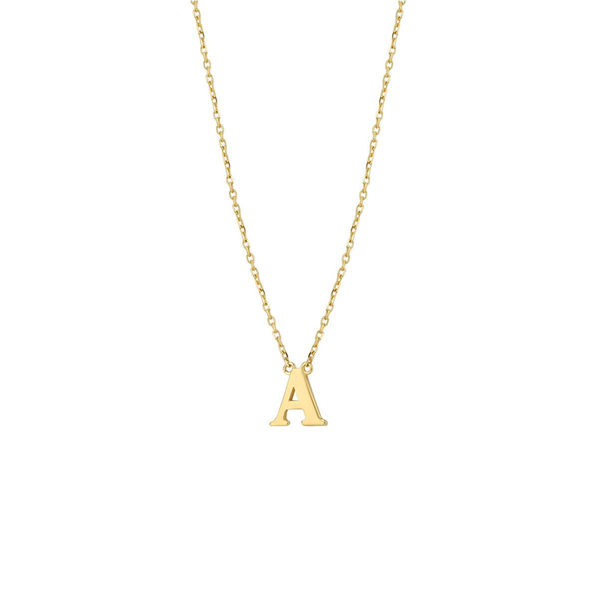 Elegant 14 KT geelgouden anker colier uitgevoerd met een letter uit onze collectie gedenksieraden. 