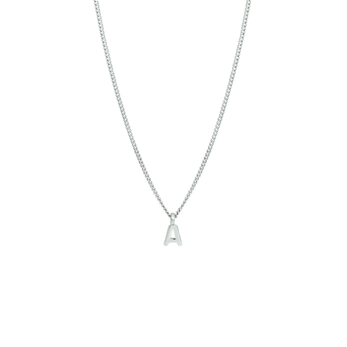 Elegant zilveren 925 sterling collier uitgevoerd met een letter uit onze collectie gedenksieraden. 