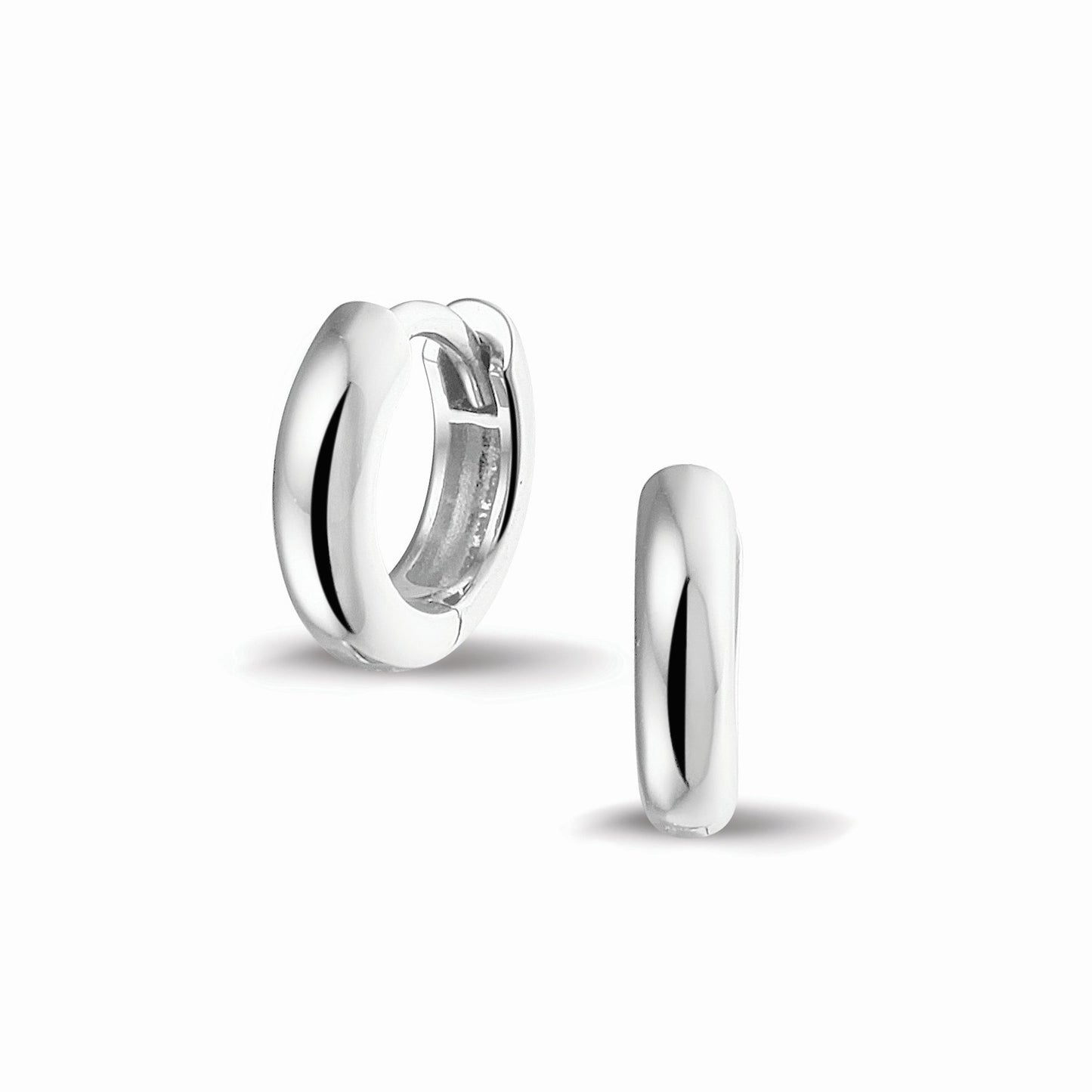 Oorhangers 8 mm diameter, rondom afgewerkt met zirkonia's, aan de voorzijde zichtbaar gevuld met as of haar. alle