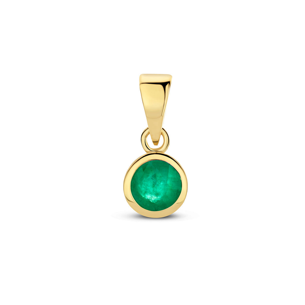 Exclusieve 14 KT geelgouden hanger met geboortesteen mei