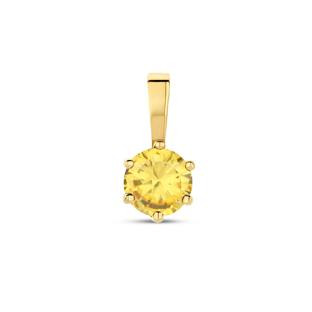 Exclusieve 14 KT geelgouden hanger met geboortesteen november uit onze collectie geboortesieraden.