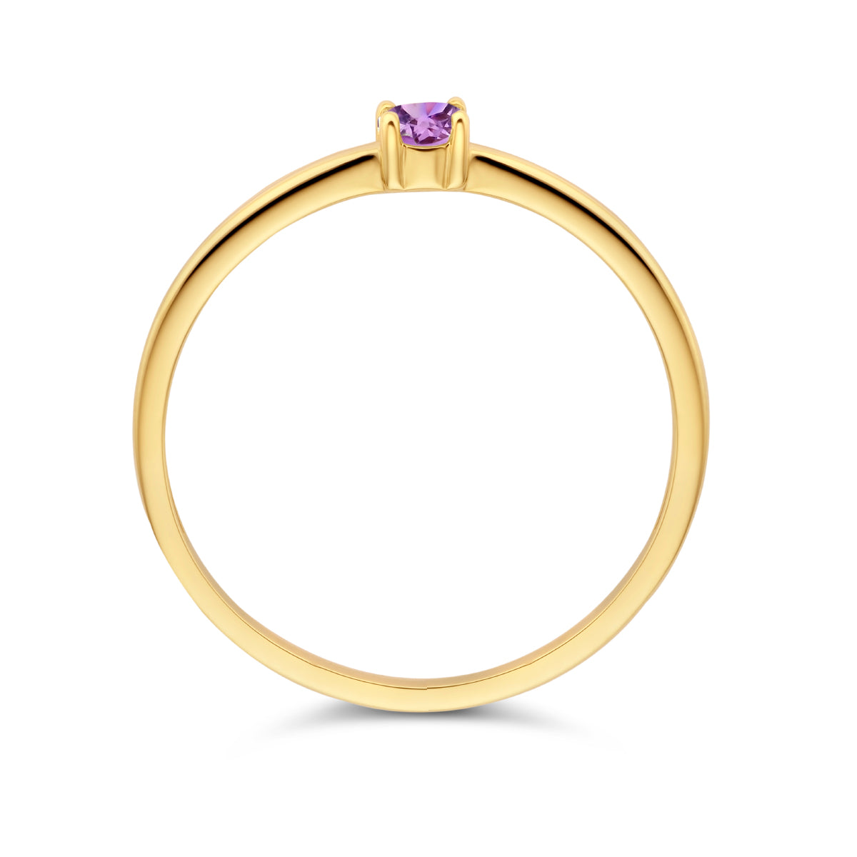  Exclusieve 14 KT geelgouden ring 3 mm met geboortesteen juni uit onze collectie geboortesieraden. 