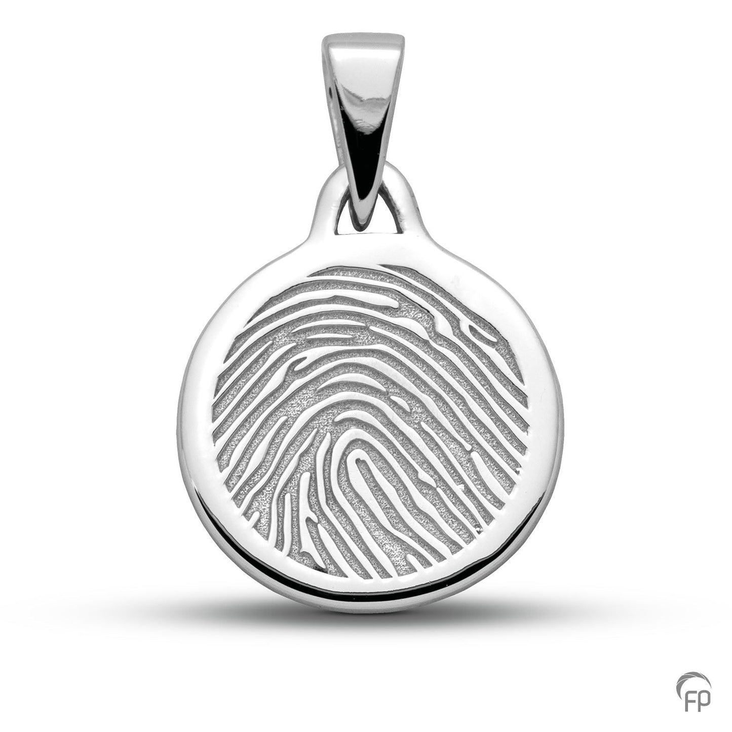 Ronde hanger rond met vingerafdruk als gedenksieraad