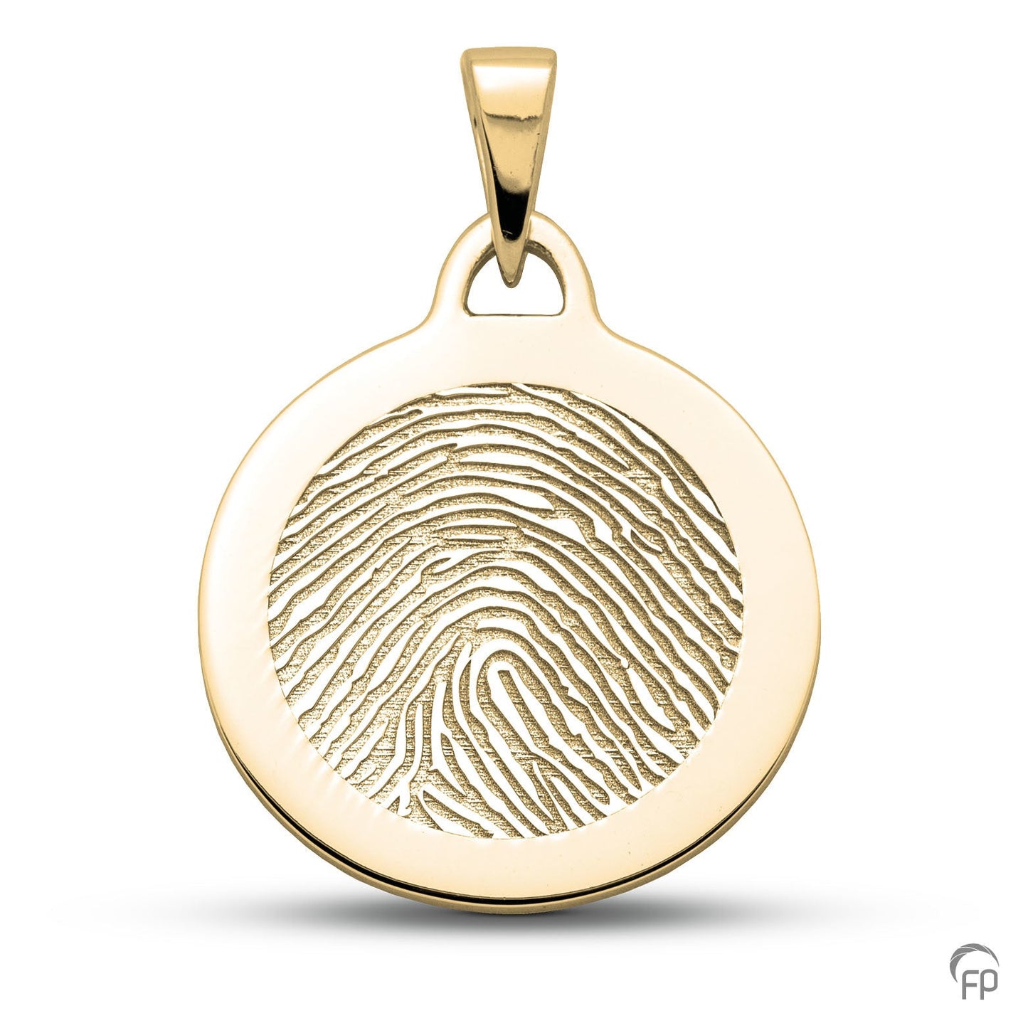 Ronde hanger rond met vingerafdruk als gedenksieraad