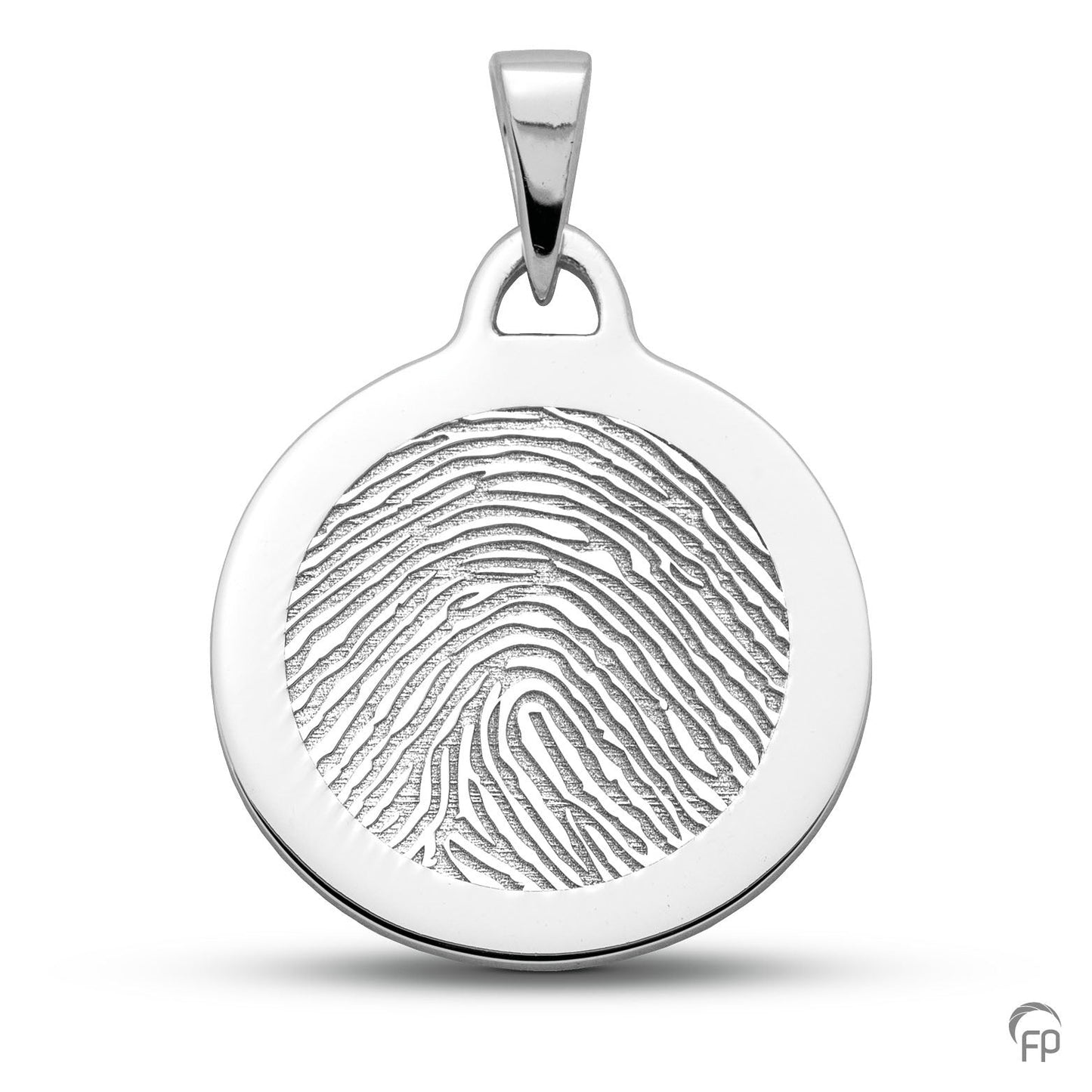 Ronde hanger rond met vingerafdruk als gedenksieraad