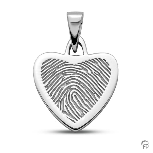 Hanger hart met vingerafdruk als herinneringssieraad