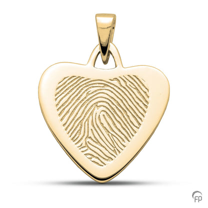 Hanger hart met vingerafdruk als herinneringssieraad