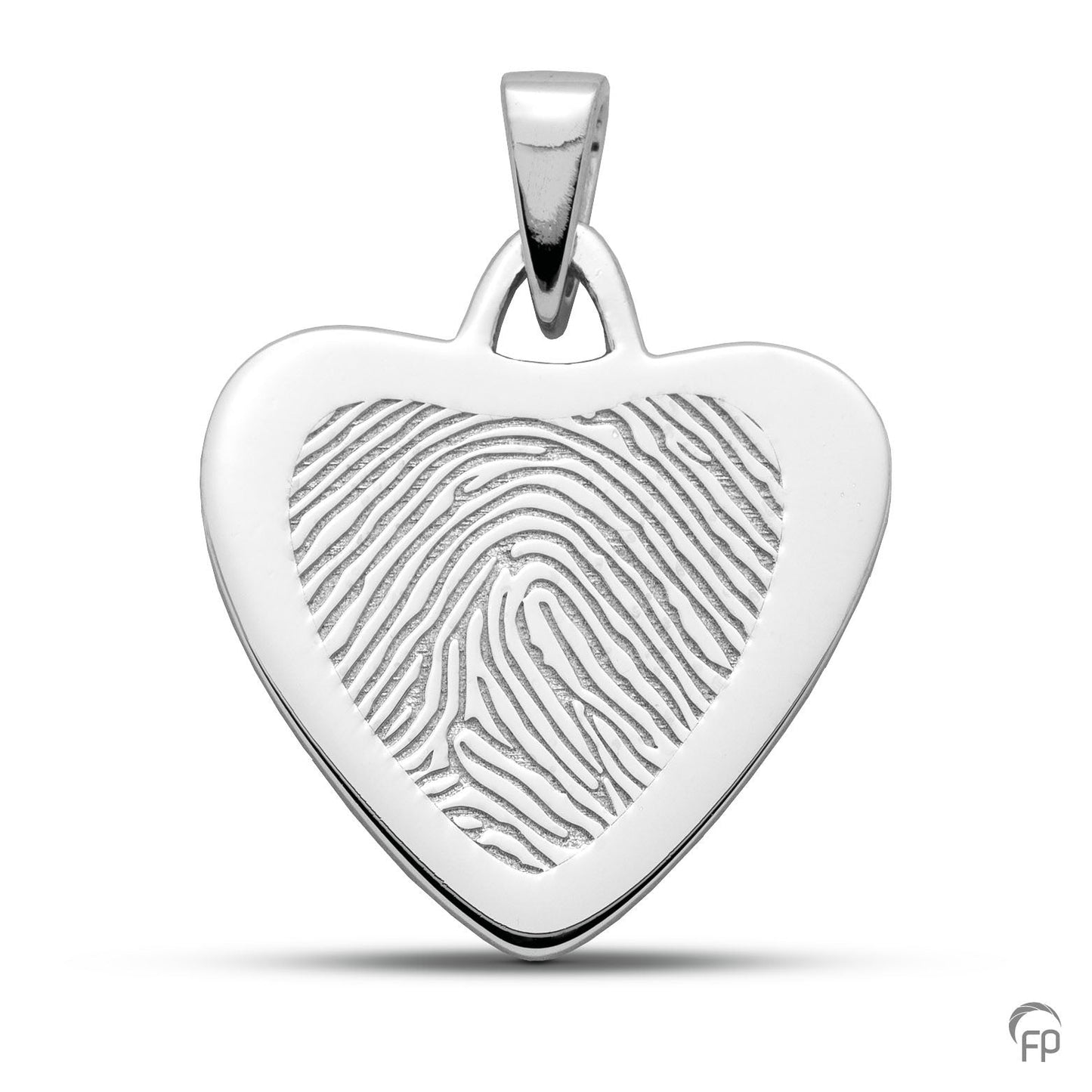 Hanger hart met vingerafdruk als herinneringssieraad