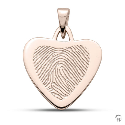 Hanger hart met vingerafdruk als herinneringssieraad