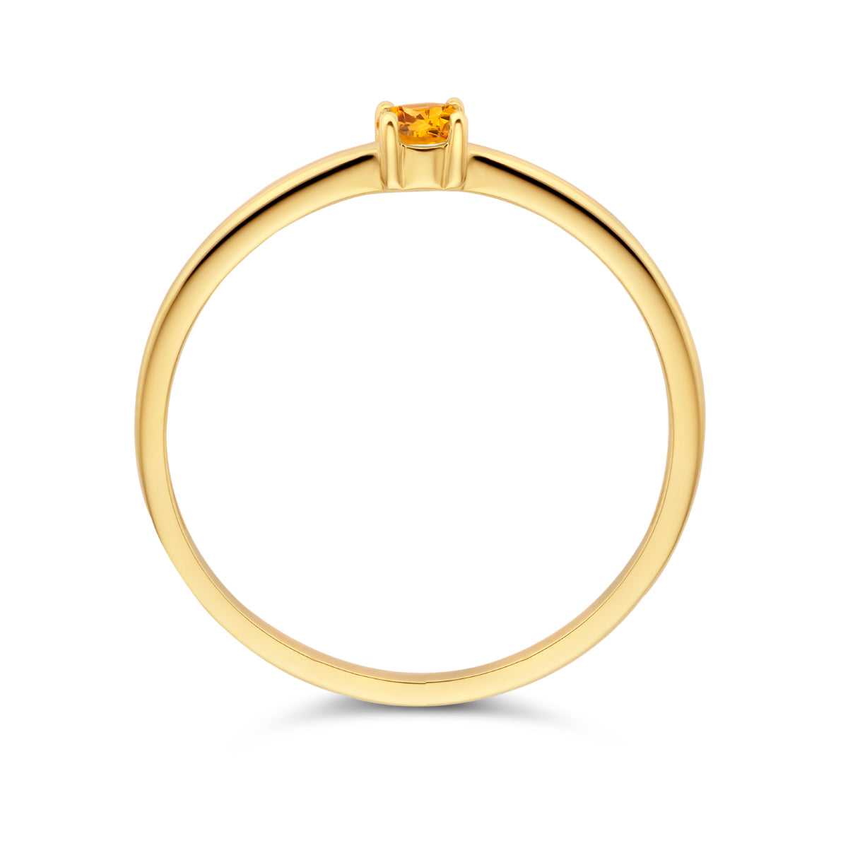  Exclusieve 14 KT geelgouden ring 3 mm met geboortesteen november uit onze collectie geboortesieraden. 