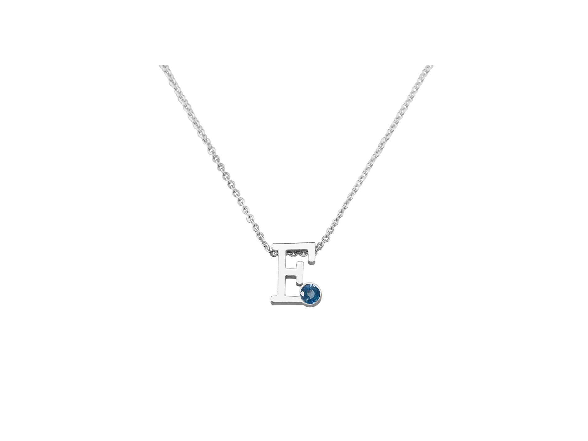 Collier met initiaal/letter  hanger met geboortesteentje naar keuze. 
