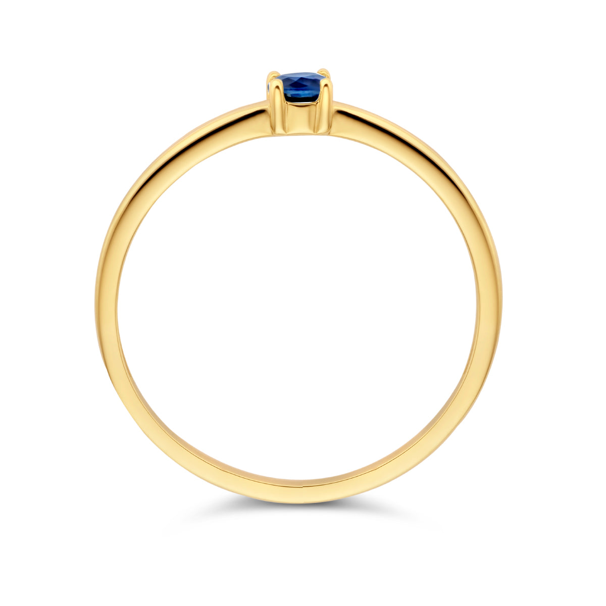  Exclusieve 14 KT geelgouden ring 3 mm met geboortesteen september uit onze collectie geboortesieraden. 