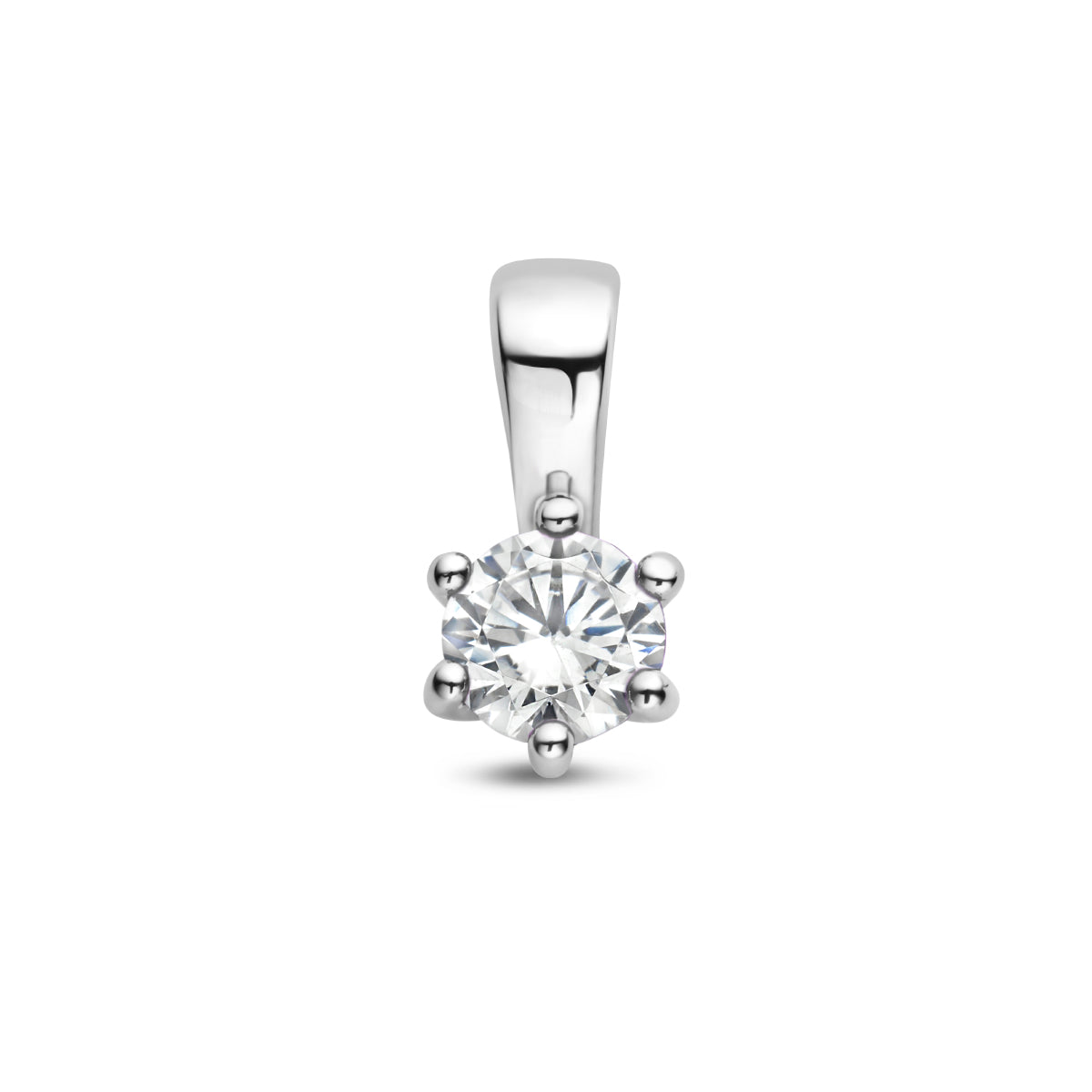 Exclusieve zilveren 925 sterling hanger met zirkonia geboortesteen april uit onze collectie geboortesieraden.
