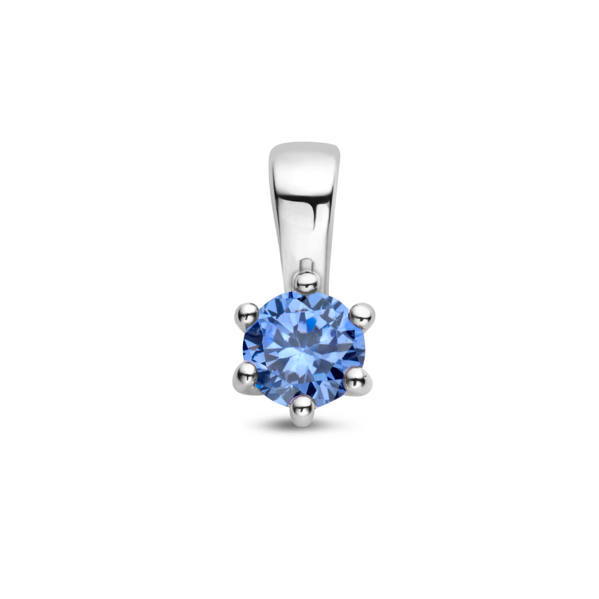 Exclusieve zilveren 925 sterling hanger met zirkonia geboortesteen december uit onze collectie geboortesieraden.