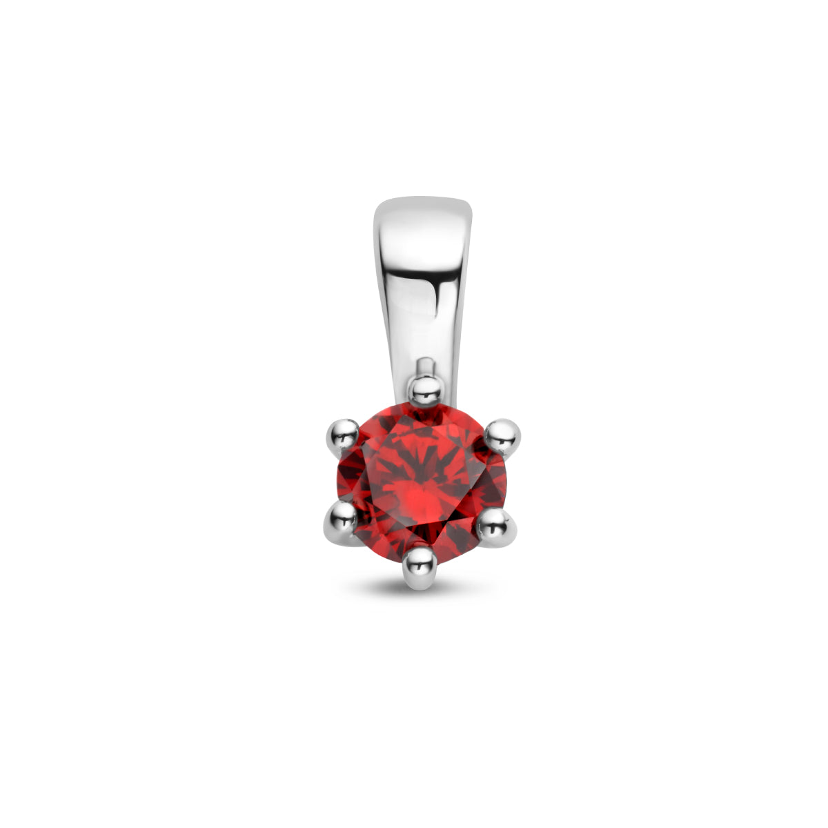 Exclusieve zilveren 925 sterling hanger met zirkonia geboortesteen januari uit onze collectie geboortesieraden.