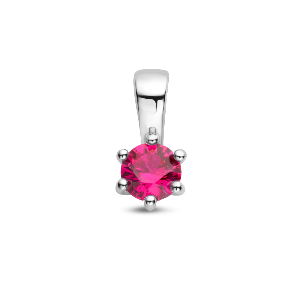 Exclusieve zilveren 925 sterling hanger met zirkonia geboortesteen juli uit onze collectie geboortesieraden.
