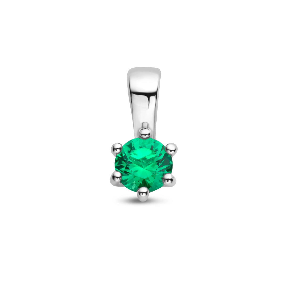 Exclusieve zilveren 925 sterling hanger met zirkonia geboortesteen mei uit onze collectie geboortesieraden.