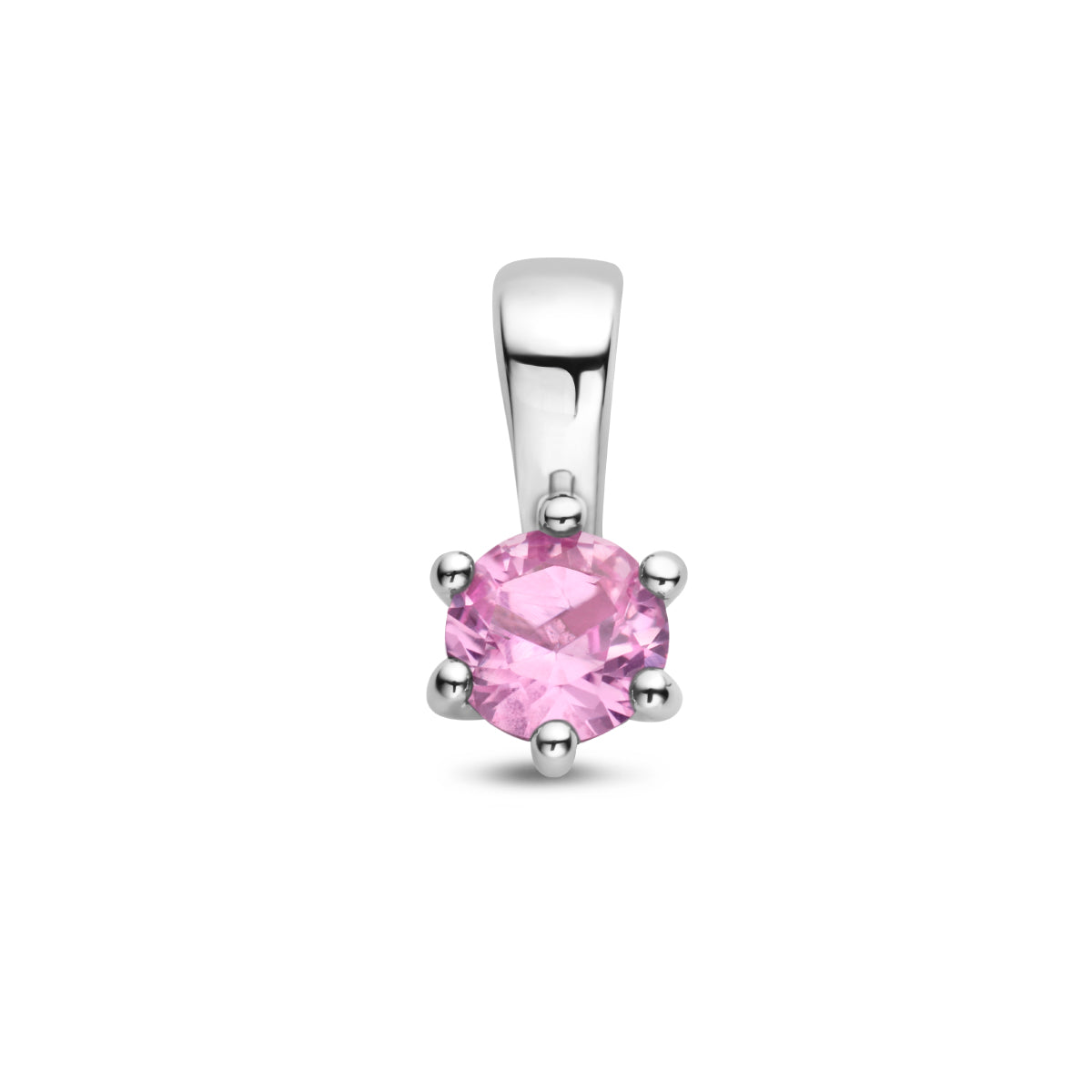 Exclusieve zilveren 925 sterling hanger met zirkonia geboortesteen oktober uit onze collectie geboortesieraden.