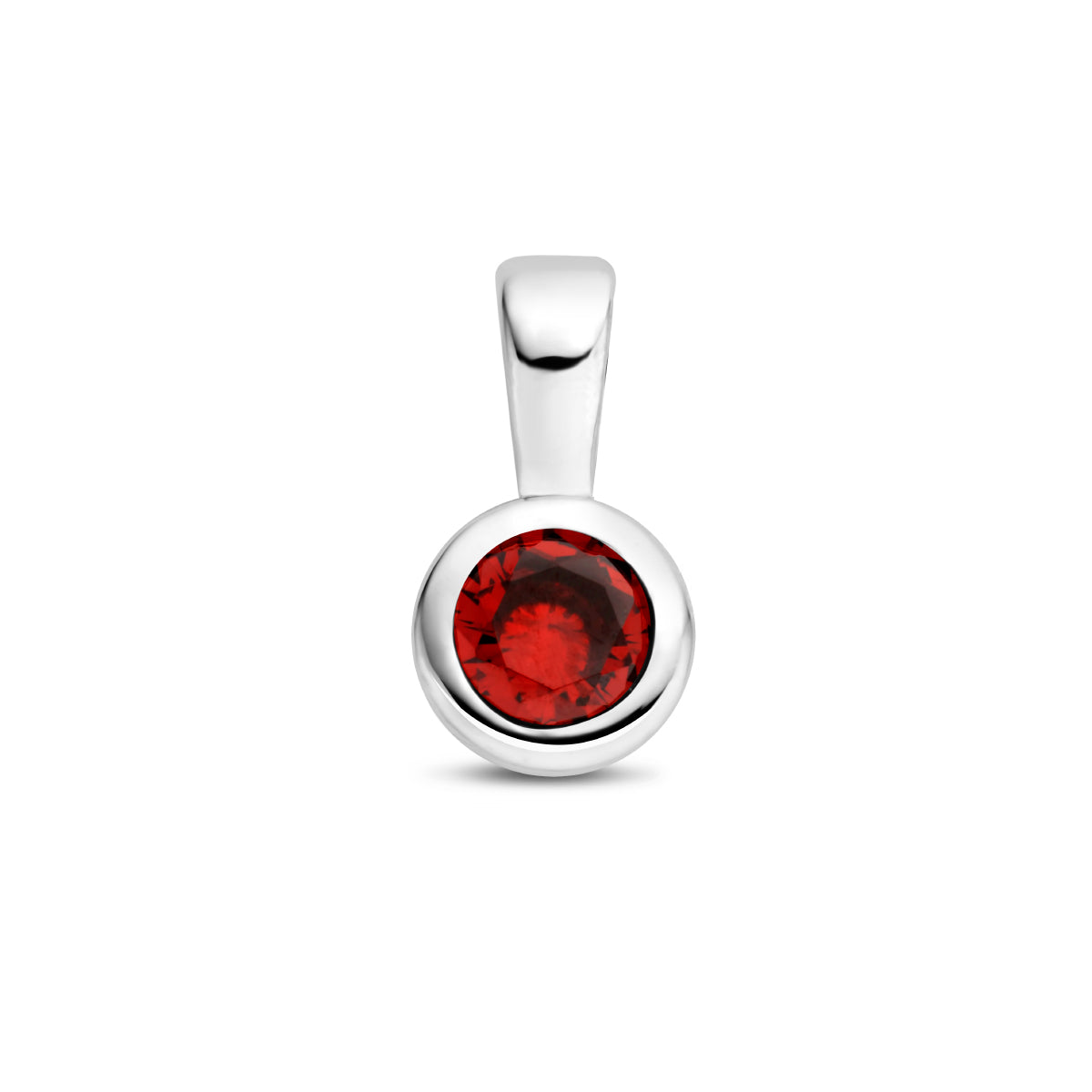 Exclusieve zilveren 925 sterling hanger met zirkonia geboortesteen januari uit onze collectie geboortesieraden.