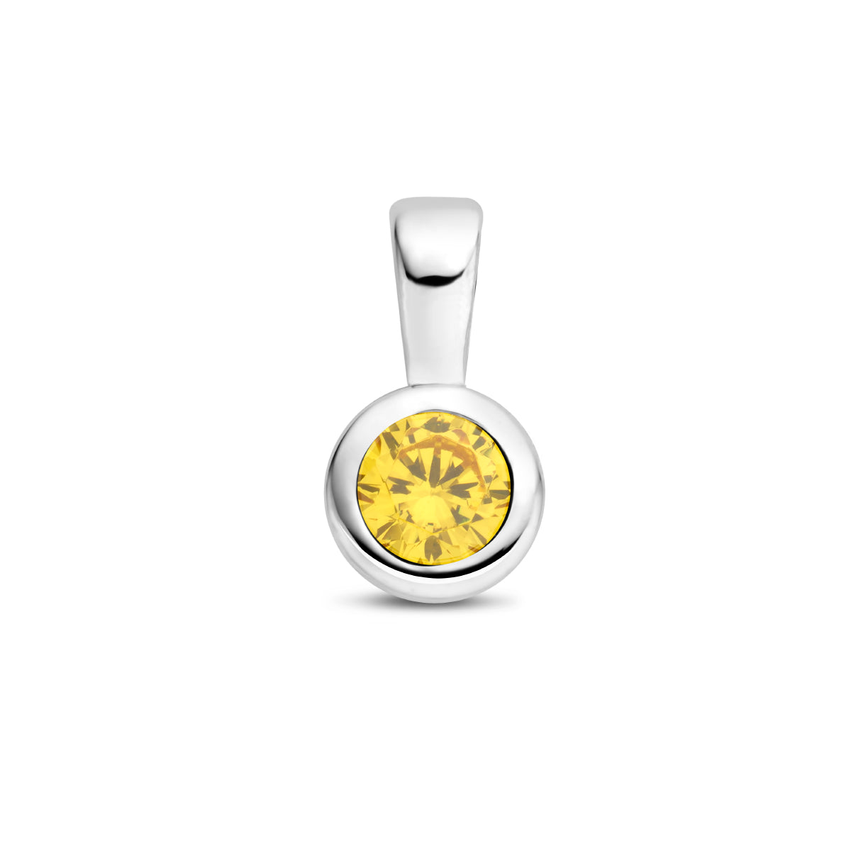 Exclusieve zilveren 925 sterling hanger met zirkonia geboortesteen november uit onze collectie geboortesieraden.