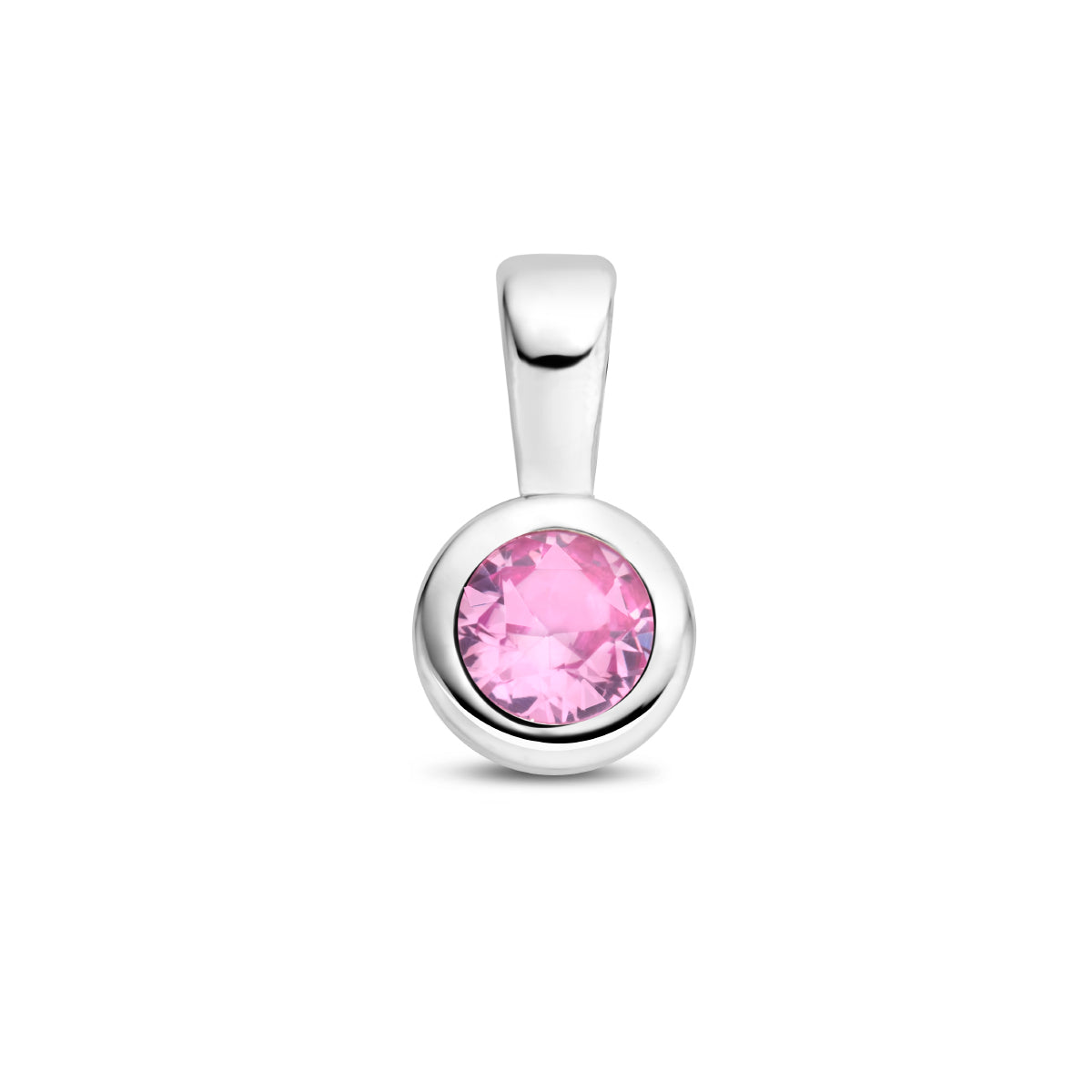 Exclusieve zilveren 925 sterling hanger met zirkonia geboortesteen  oktober uit onze collectie geboortesieraden.